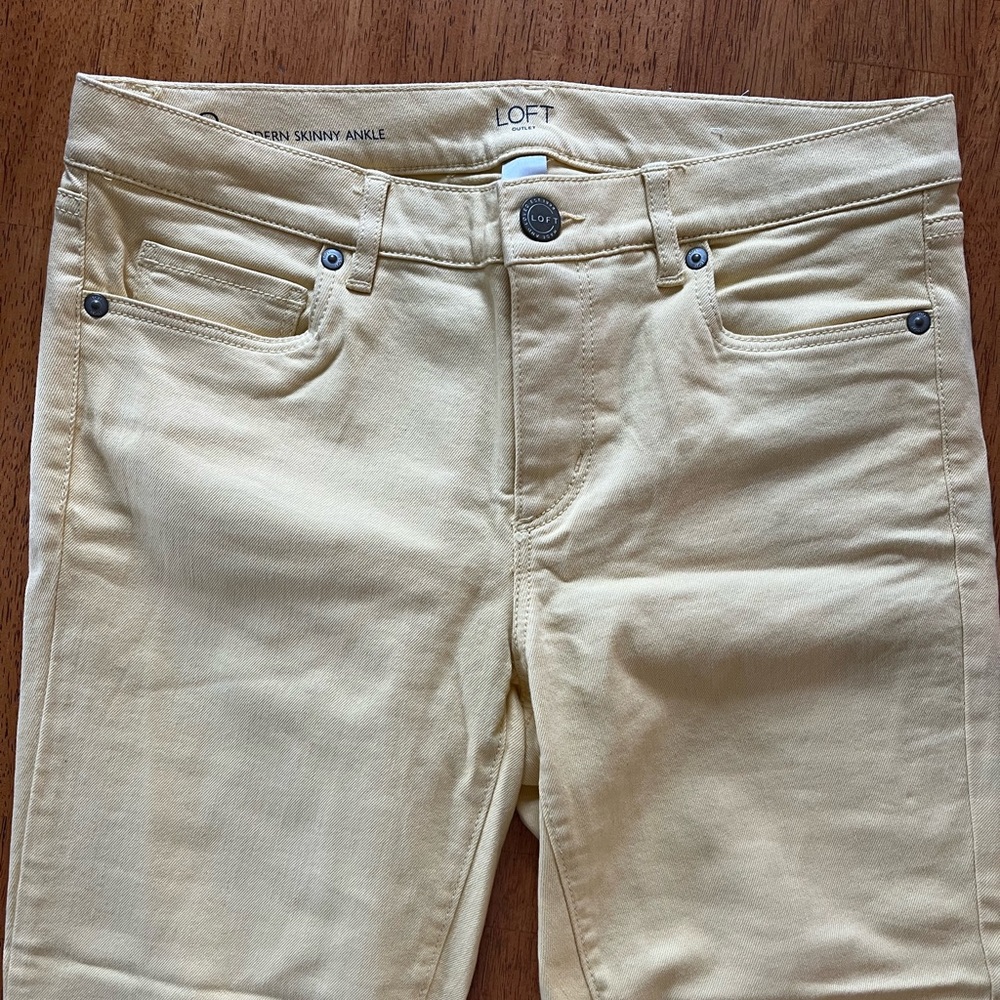 LOFT Cropped Yellow Jeans